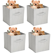 4x Foldable Storage Collapsible Folding Box Home Clothes Organizer Fabric Cube