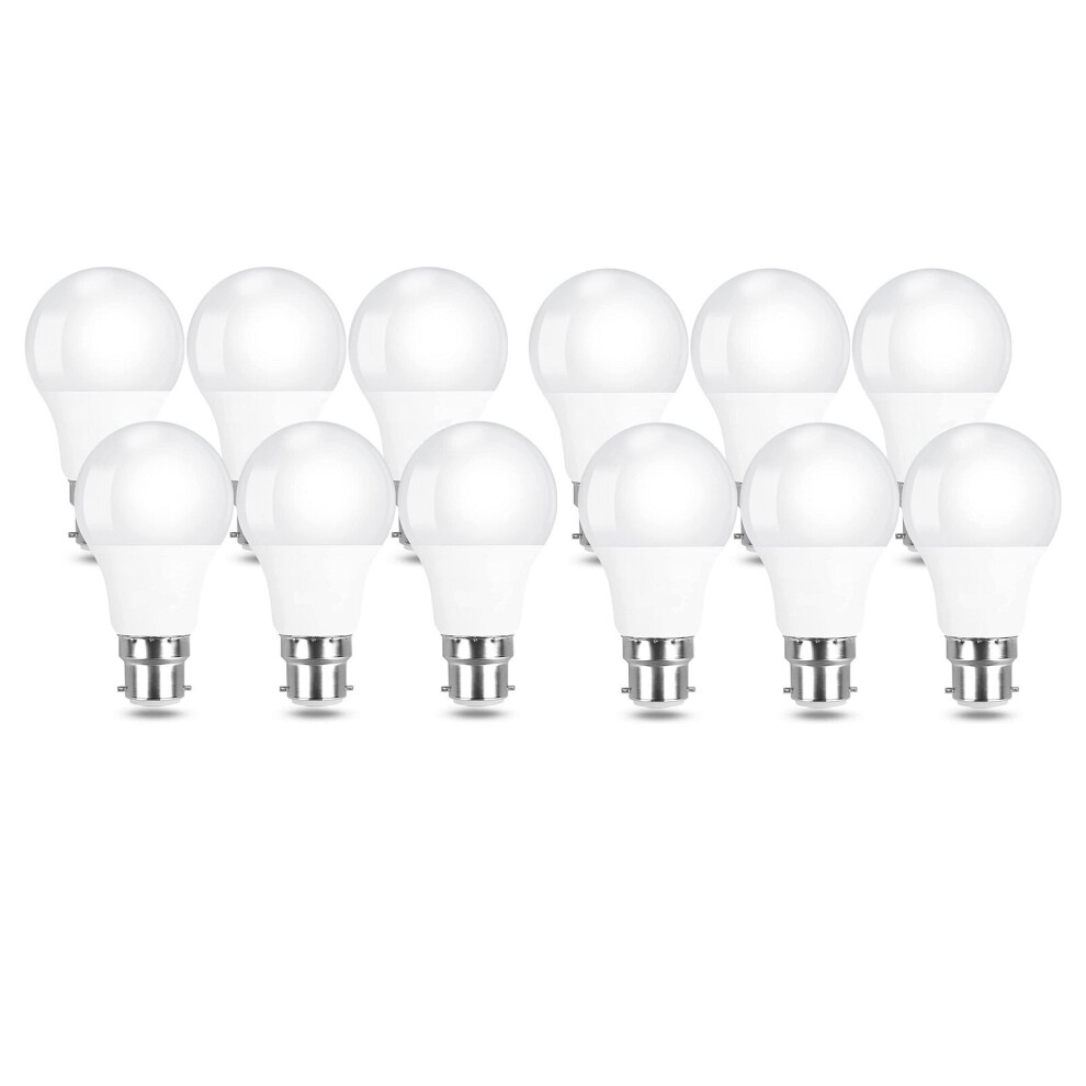 (12) LED Light Bulbs GLS Globe Bulb B22 / BC Bayonet Cap Warm White 2700K