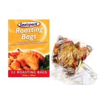 12 Large Oven Roasting Bags 38x25cm - Microwave Safe, High-Heat Polyester, For Poultry, Meat, Fish & Veg
