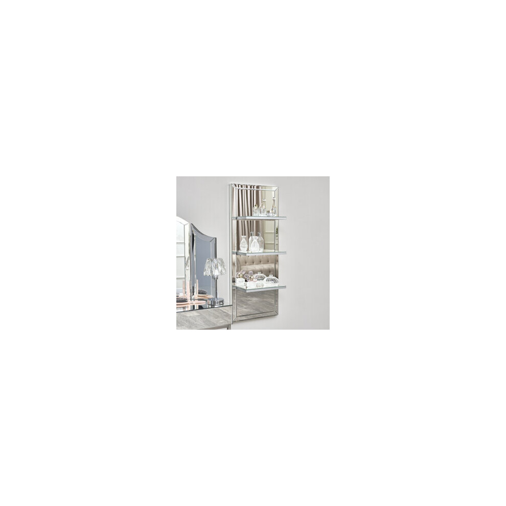 Mirrored Wall Mounted Shelving Unit