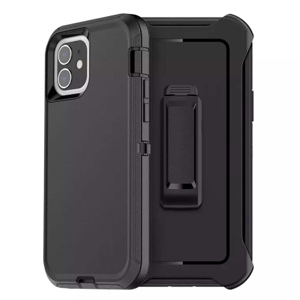 (For Apple Iphone 11 Pro Max) Rugged Cover For Iphone 12 Pro Max X Xr Xs Max Belt Clip Holster Fit To Defender Case Black 7437729411467