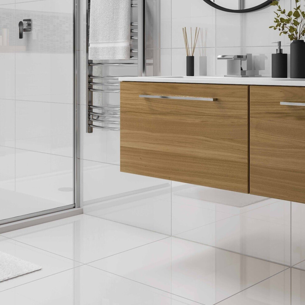 Amiata Artemis White Porcelain Wall & Floor Tiles 600 X 600Mm 5056467292866