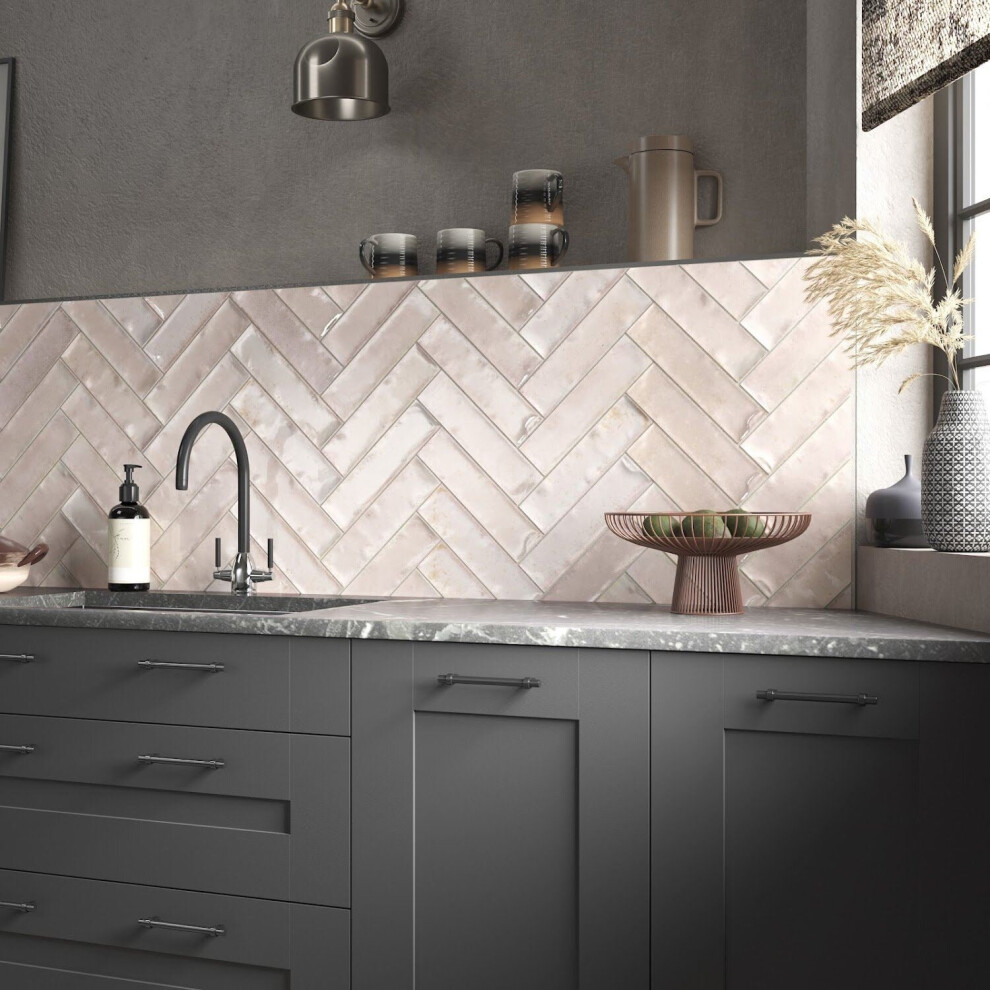 Amiata Aspire Rose Pink Ceramic Wall Tiles 75 X 300Mm 5056467292644