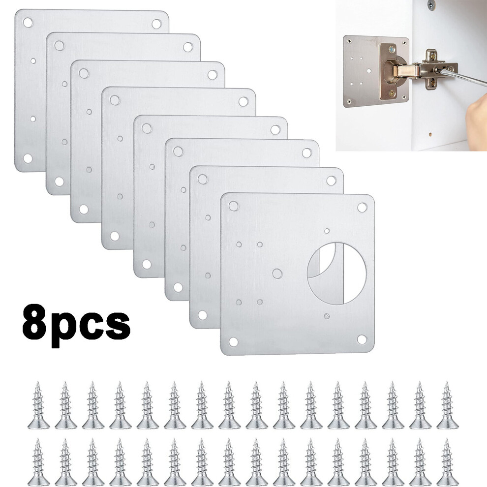 Kitchen Cupboard Door Hinge Repair Kit Plate and Screws Cabinet Hinges