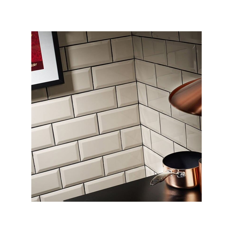 Amiata Metro Bone White Ceramic Wall Tiles 100 X 200Mm 5056467292484