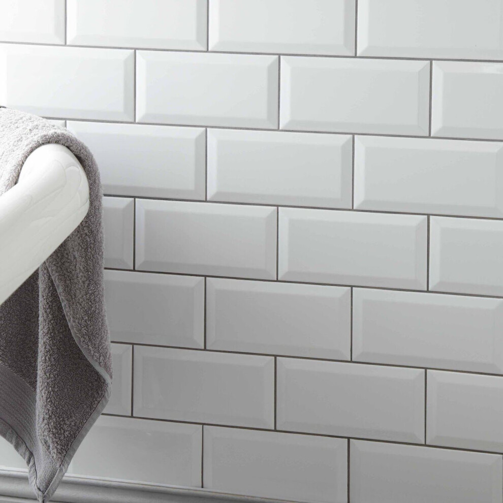 Amiata Metro White Ceramic Wall Tiles 100 X 200Mm 5056467292583