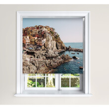 (150 cm Width x 140 cm Drop) Lister Cartwright Riomaggiore Italy Sea Blackout Roller Blinds Windows Blind