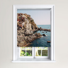 (120 cm Width x 140 cm Drop) Lister Cartwright Riomaggiore Italy Sea Blackout Roller Blinds Windows Blind