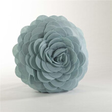16 in. Rose Flower Design Poly Filled Throw Pillow, Aqua
