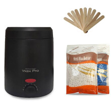 (Black, EU Plug) Electric Wax Heater Hair Removal Wax Therapy Kit With Wax Beans And Stick