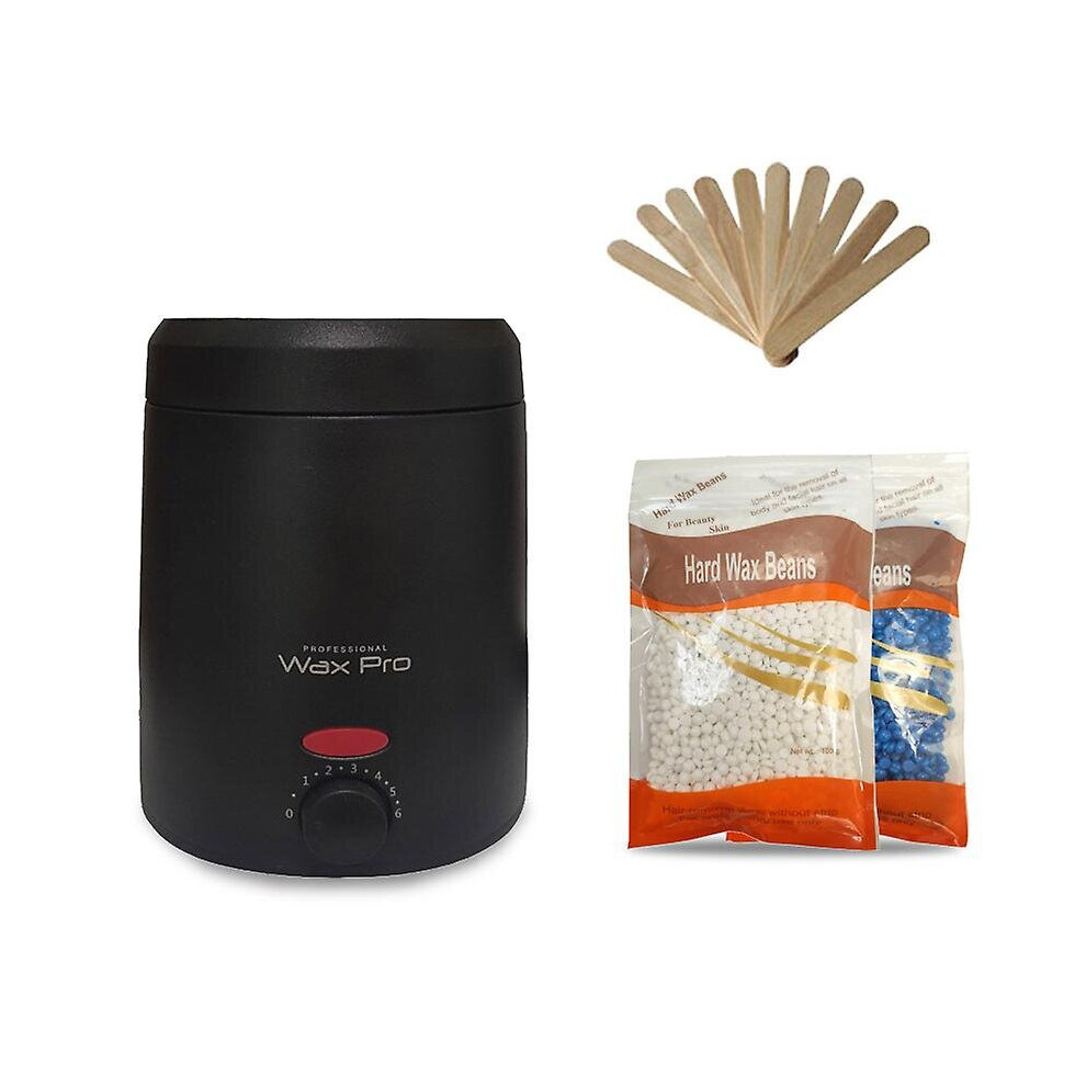 Black (, Uk Plug) Electric Wax Heater Hair Removal Wax Therapy Kit With Wax Beans And Stick