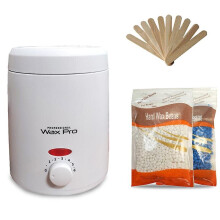 (White, UK Plug) Electric Wax Heater Hair Removal Wax Therapy Kit With Wax Beans And Stick