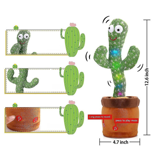 Dancing Cactus Toy,Talking Repeat Singing Sunny Cactus Toy(120 Songs) 2