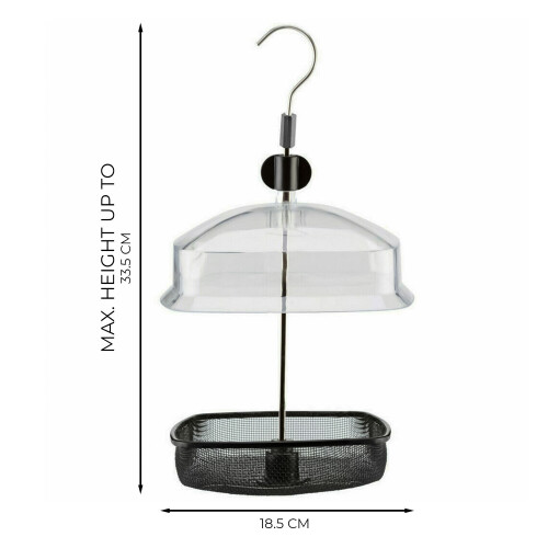Hanging Wild Bird Feeder Station Height Adjustable Baffle Dome Peanut Seed Feed 1