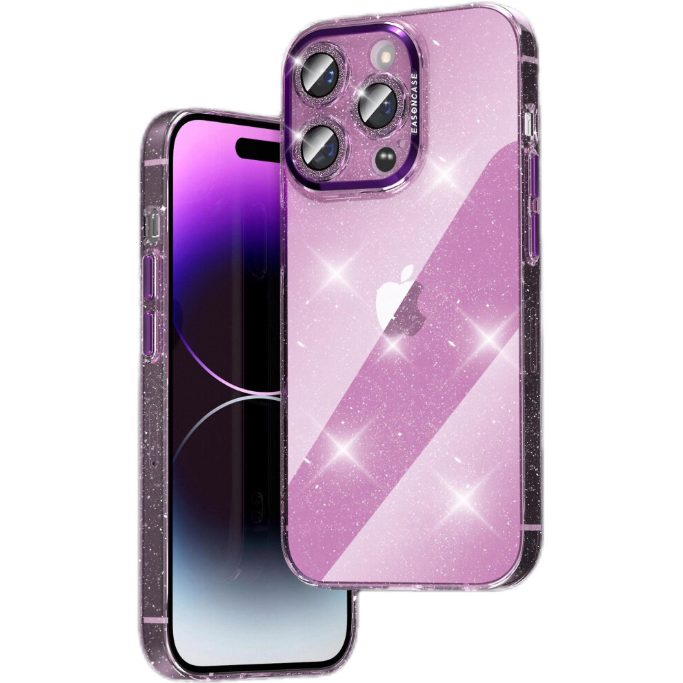 (, Iphone14 Pro) Glitter Clear Phone Case Shockproof Protective Cover For Iphone 14 Series Purple 768619214729