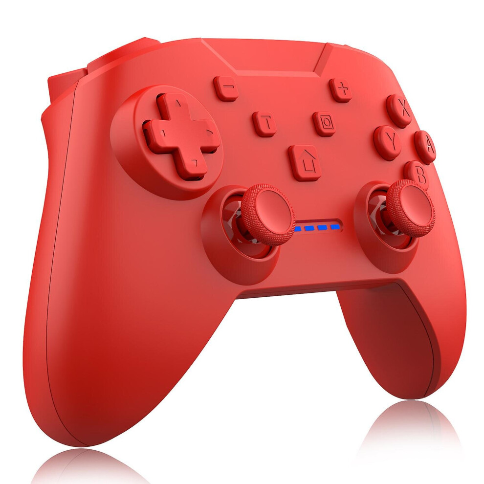 (Red) Wireless Game Controller Dual Vibration Gamepad Joystick For Switch Pc Android Red 768619213432