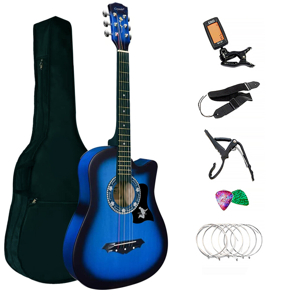 38" Full Size 6 String Acoustic Guitar Blue