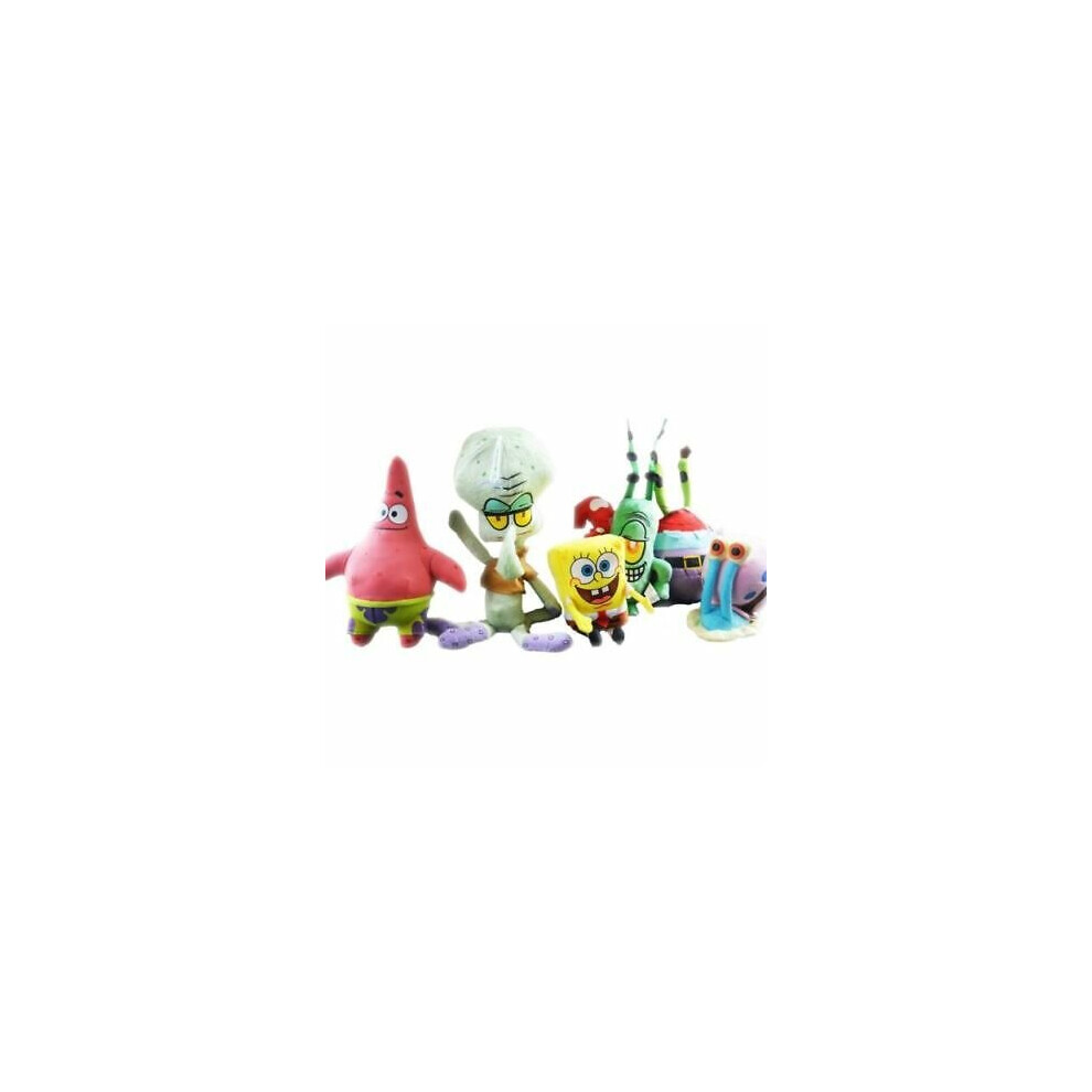 (6pcs/set) 6pcs SpongeBob SquarePants Patrick Star Squidward Tentacles Plush Toys Kids Gift
