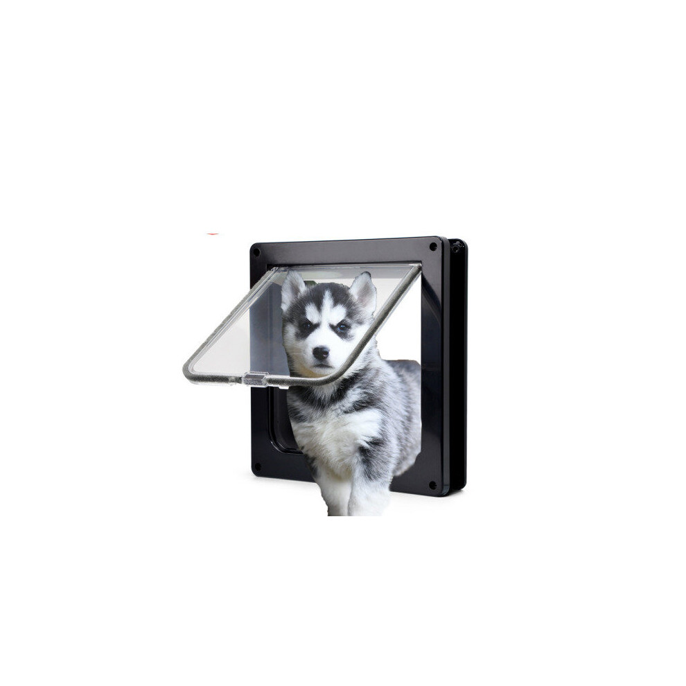 Pet Dog Flap Door Smart Security 4 Way Lock ABS Plastic Door Controllable Switch Direction Dog