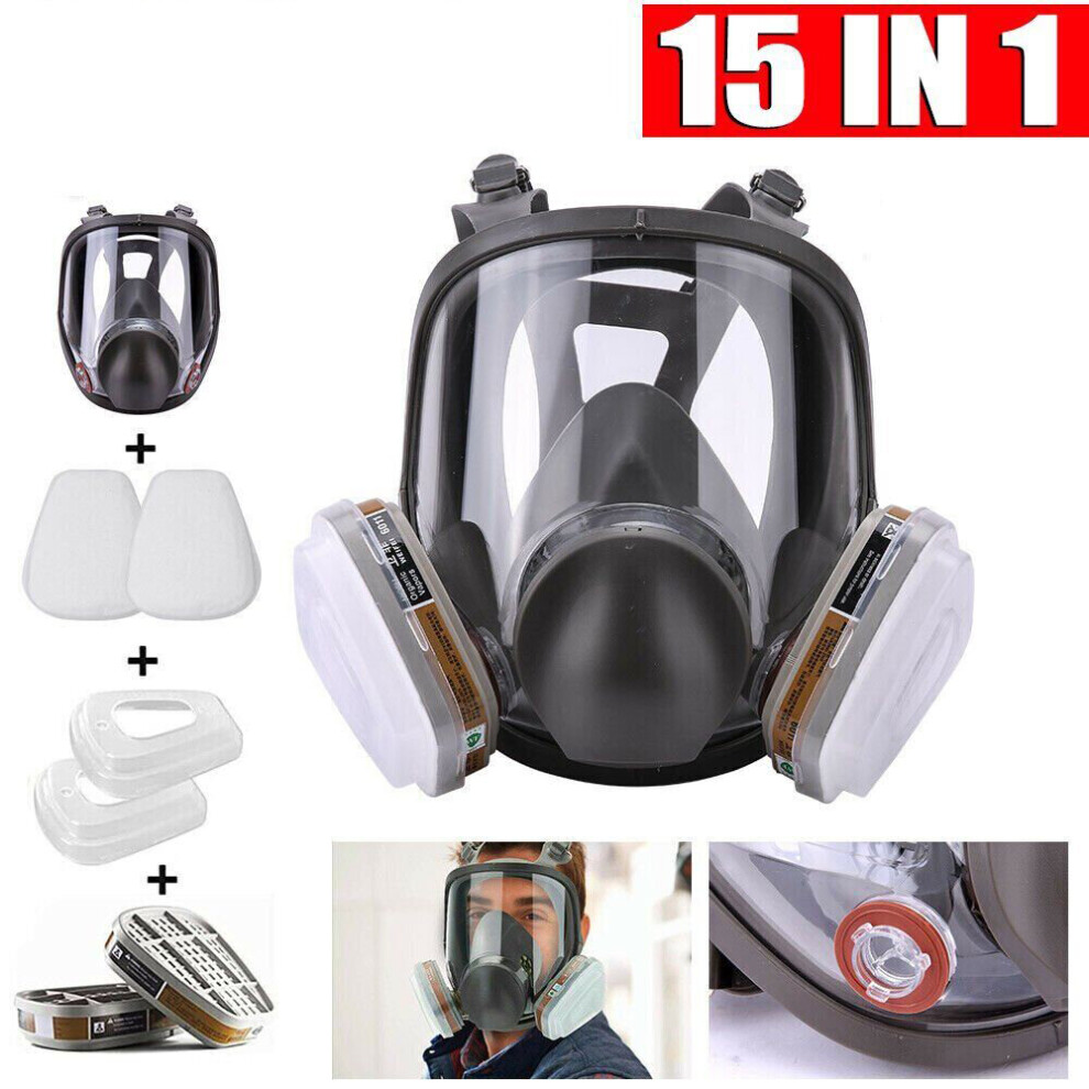 15in1 Full Face Mask For 6800 Gas Painting Spray Protection Respirator