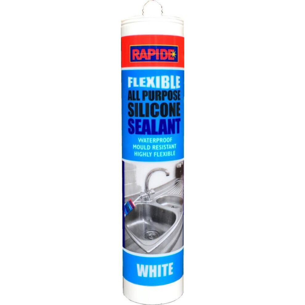 (White, 1 ) Waterproof & Mould Resistant Silicone Sealant Gun