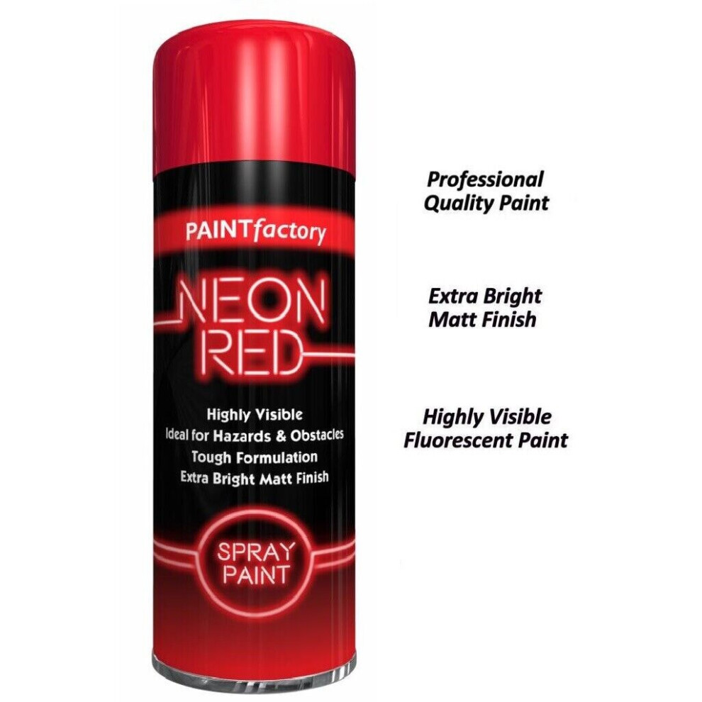(Red 1 X Spray ) Neon Bright Spray Paint Primer Gloss Metal 200Ml 5002187561867