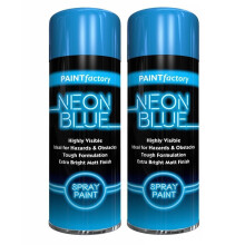 (Blue , 2 x Sprays) Neon Bright Spray Paint Primer Gloss Metal 200ml