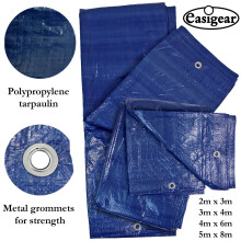 Heavy Duty Waterproof Tarps 8x10 Feet, 2-Pack Silver 12 Mil Thick With Metal Grommets - View #6