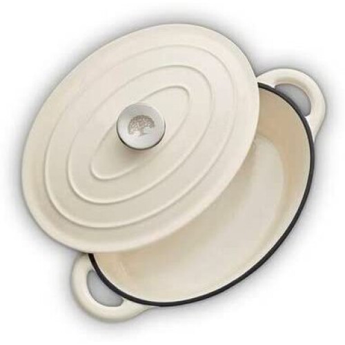Tower Tower BO800252CRM 29cm Oval Casserole Cast Iron Cream 1