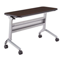 Flip-N-Go Rectangular Training Table - Silver & Mocha - 29 x 48 x 18 in.