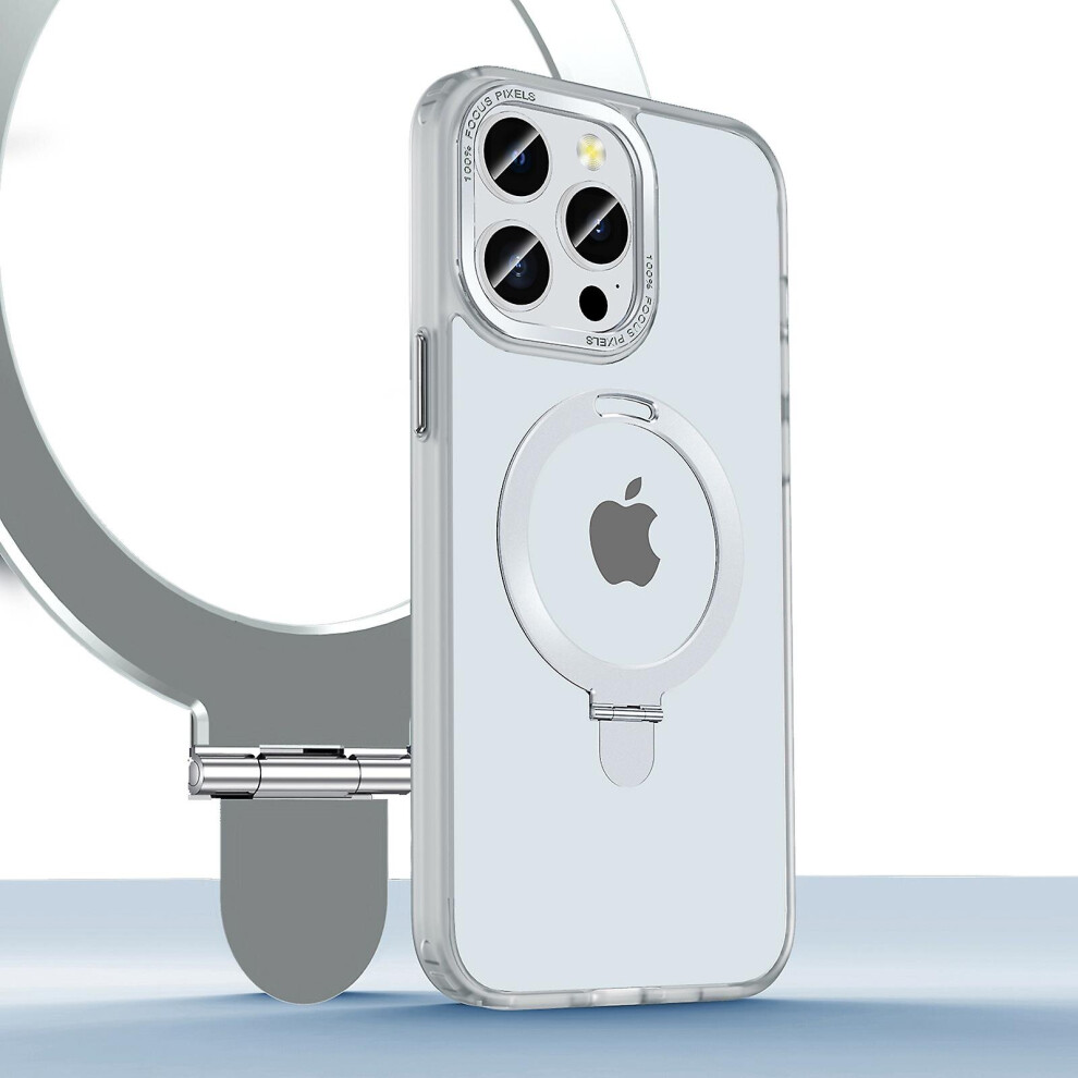 (, Iphone14 Pro) Shockproof Phone Case Slim Matte Cover With Magnetic Stand For Iphone 14 Series White