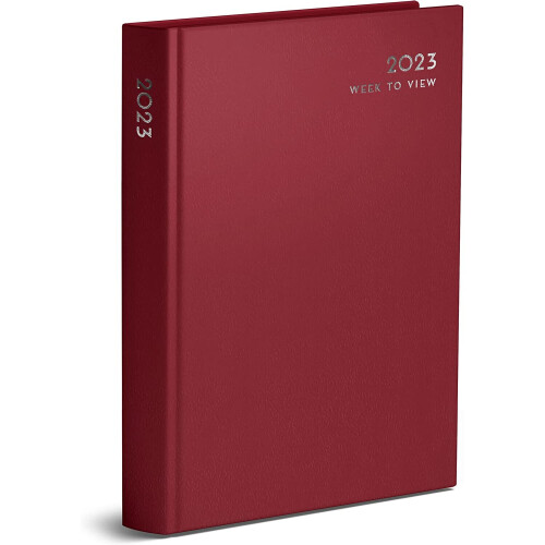 MantraRaj 2022 A6 Week to View Hard Back Diary Sharp Edge Corners Planner Organiser(Red)