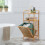 Costway Tilt-out Laundry Hamper Bamboo Wood Laundry Shelf Space-saving Hamper 3