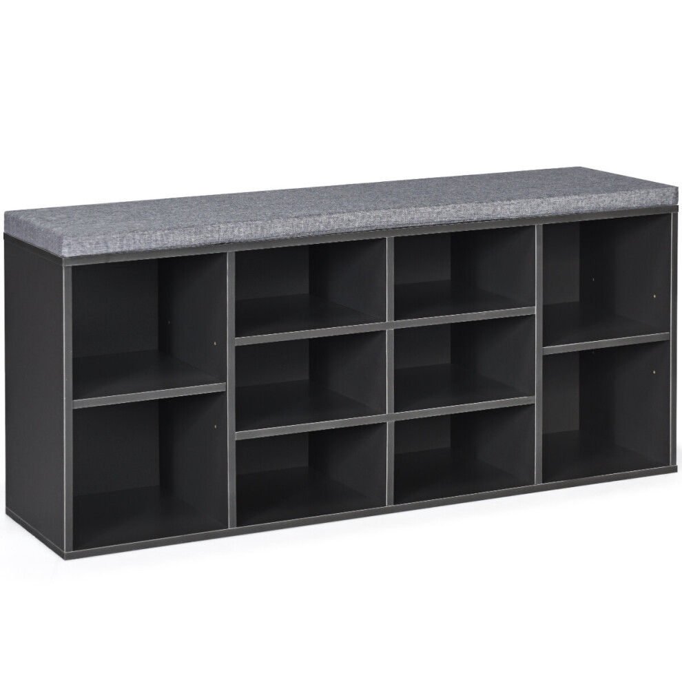 Shoe Bench 10-Cube Storage Bench Cabinet Cube Organizer Rack Cabinet