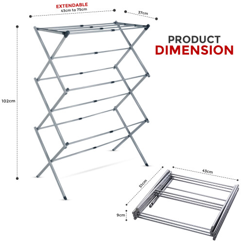 3-Tier Space Saving Telescopic Airer 2