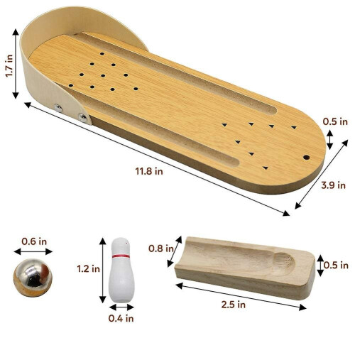 Mini Bowling Game Set Wooden Desktop Bowling Toy Parent Child Interactive Game 1