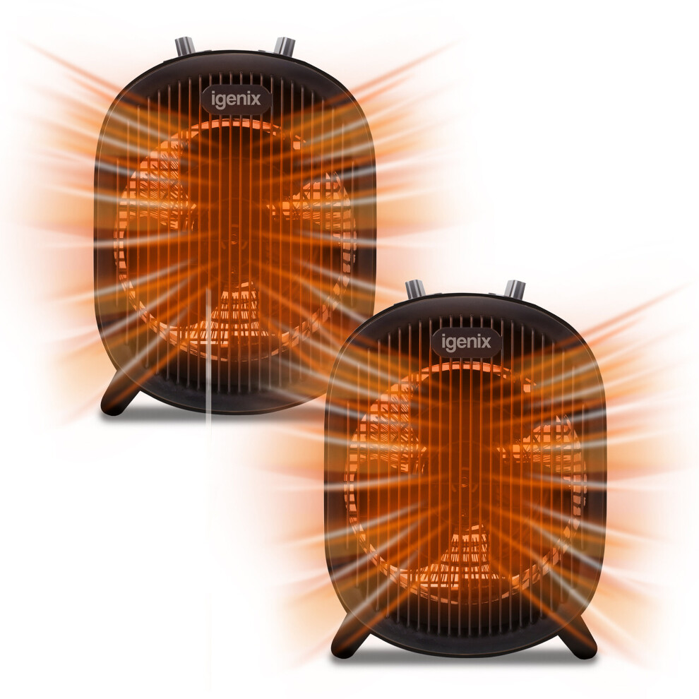 Electric Fan Heater with 2 Heat Settings, Portable (Pack of 2)