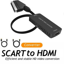 Scart to HDMI Converter with HDMI Cable HD 1080P Switch Video Audio UK