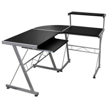 (Black) vidaXL Computer Desk Furniture Multi Colours 132x112x99 cm/139x115x100 cm