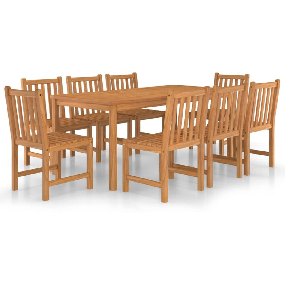 (9) vidaXL Solid Wood Teak Garden Dining Set Patio Table Furniture Multi Models