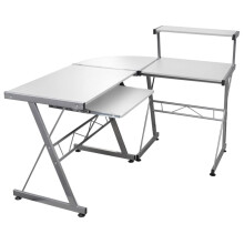 (White) vidaXL Computer Desk Furniture Multi Colours 132x112x99 cm/139x115x100 cm