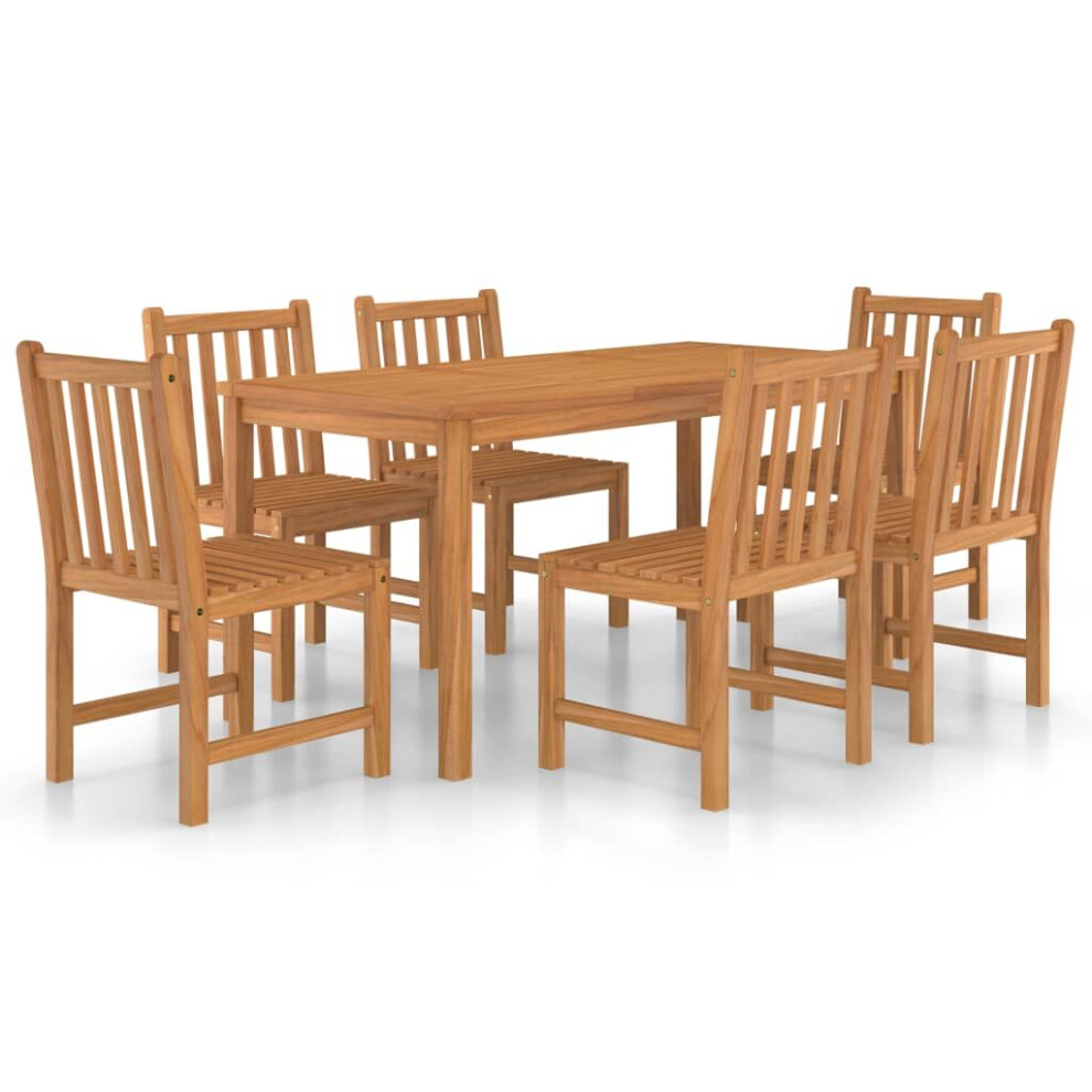 (7) vidaXL Solid Teak Wood Garden Dining Set Patio with/without Armrest 5/7 Piece