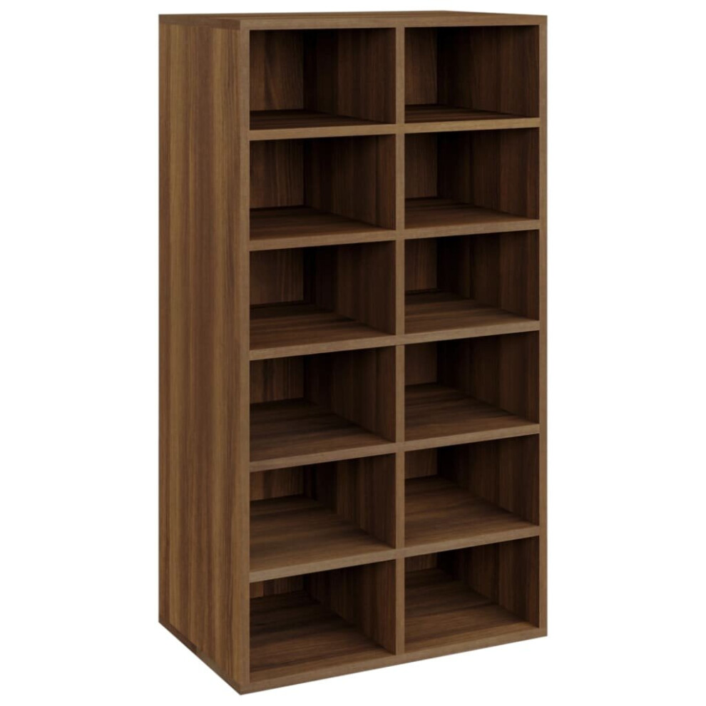 (Brown oak) vidaXL Shoe Rack Entryway Shoe Shelf Cabinet Shoe Cupboard Engineered Wood