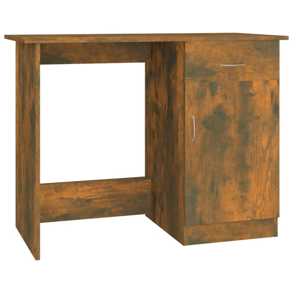 Vidaxl (Smoked Oak) Desk Bedroom Office Desk Work Corner Table Study Desk Engineered Wood