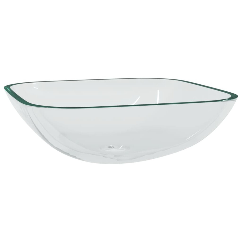 (Transparent) vidaXL Basin Glass Bathroom Sink Home Washroom Sink Bowl Basin Multi Colours