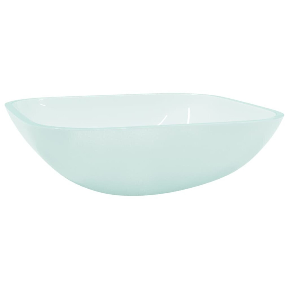 (Frosted) vidaXL Basin Glass Bathroom Sink Home Washroom Sink Bowl Basin Multi Colours