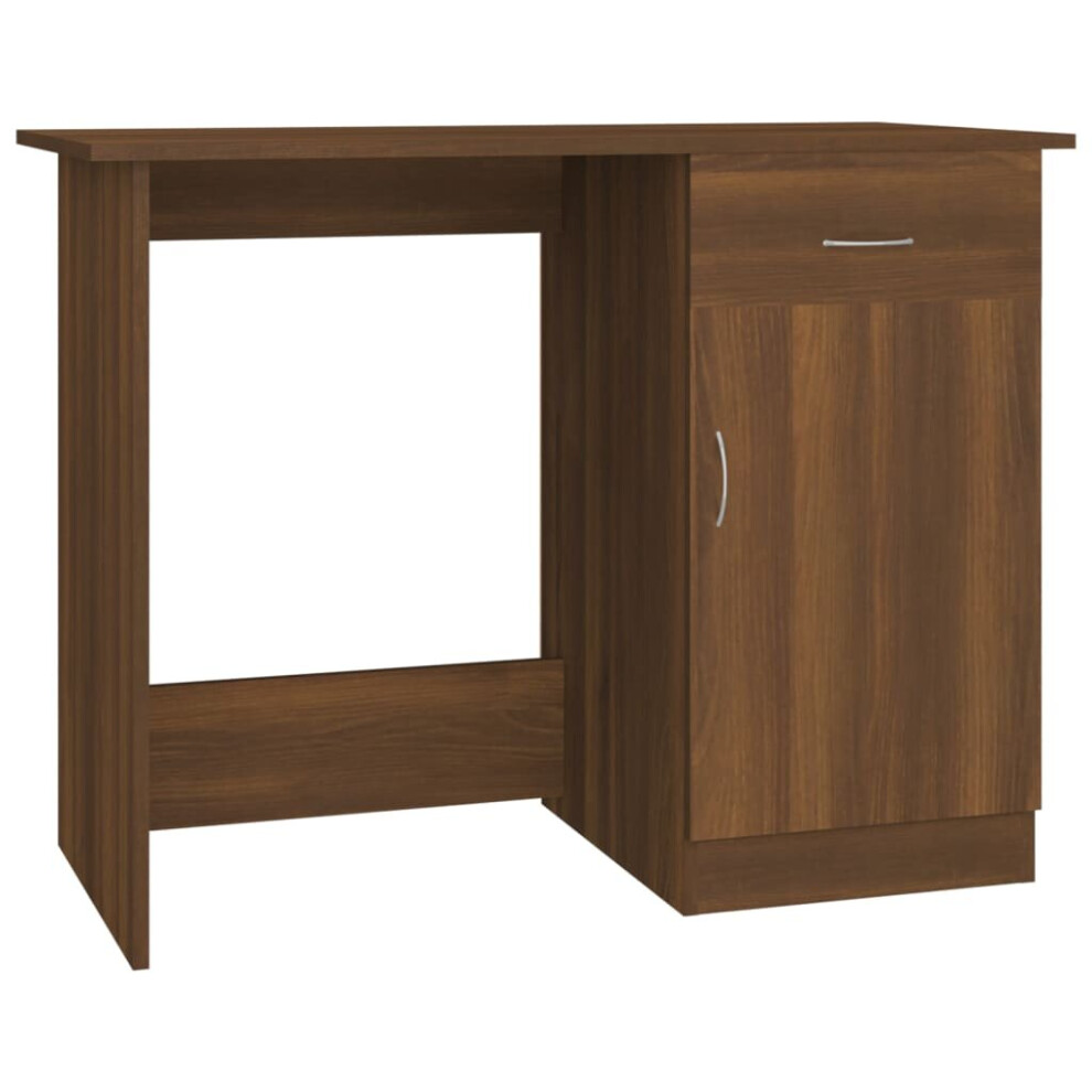 Vidaxl (Brown Oak) Desk Bedroom Office Desk Work Corner Table Study Desk Engineered Wood
