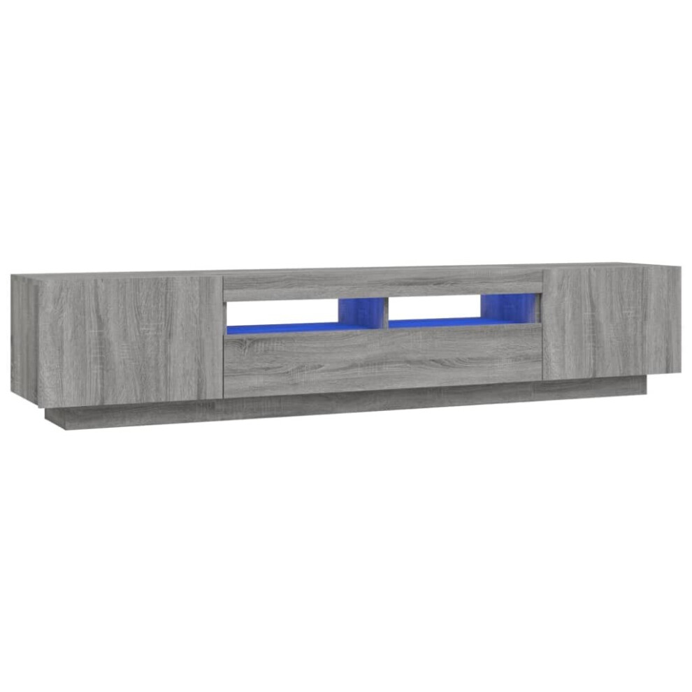 (Grey sonoma) vidaXL TV Cabinet with LED Lights TV Stand Media Unit Furniture Multi Colours