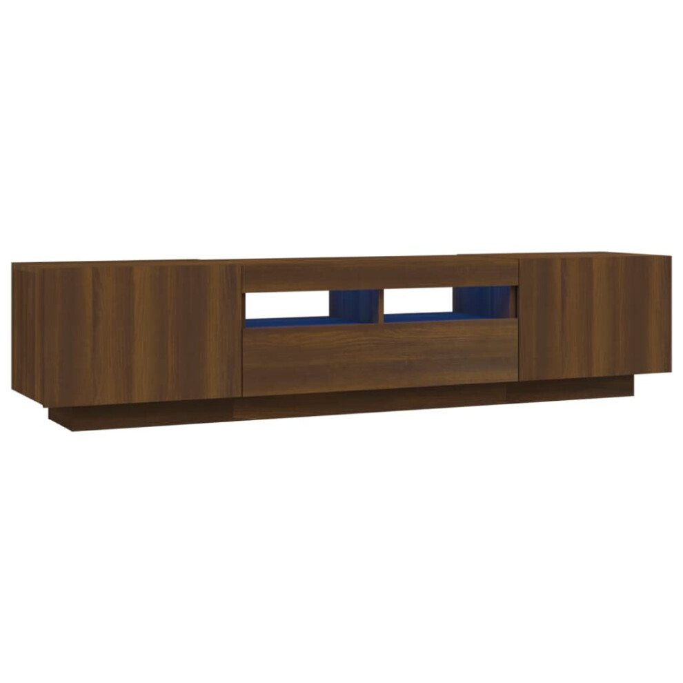 (Brown oak) vidaXL TV Cabinet with LED Lights TV Stand Media Unit Furniture Multi Colours