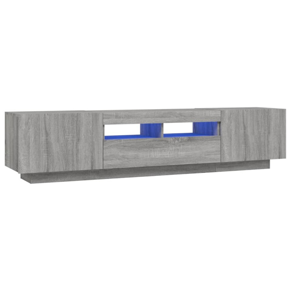 (Grey sonoma) vidaXL TV Cabinet with LED Lights TV Stand Media Unit Furniture Multi Colours